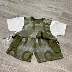 T170-Bộ cotton QC loang xanh rêu