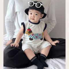 BD073-Body suit đùi chó bông trắng