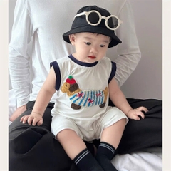 BD073-Body suit đùi chó bông trắng