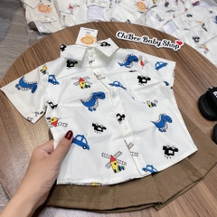 T766-Bộ sơ mi khủng long quần nâu (11.30kg)