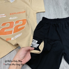 T404-Bộ cotton cộc tay be số 22 nhí (10.18.270)