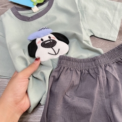T450-Bộ cotton chó xanh xám (08.18.250)