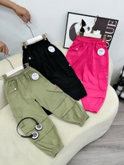 Q067-Quần kaki túi hộp đen hồng