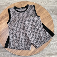 T458-Bộ SN Dior xám viền đen (16.24.456)