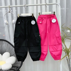 Q067-Quần kaki túi hộp đen hồng