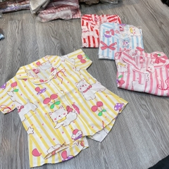 B523-Bộ pijama lụa kẻ nơ 1/4XL (15.18kg)