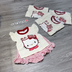 G890-Bộ cotton SN Kitty kem viền đỏ (07.13kg)