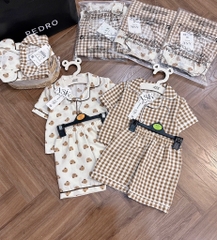 B371-Set pijama đũi tone nâu (08.24.125)
