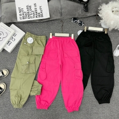 Q067-Quần kaki túi hộp đen hồng