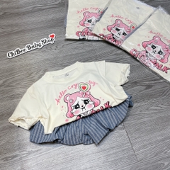 G896-Bộ cộc cotton bé Cry q bí (07.13kg)