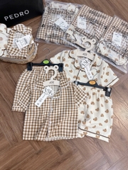 B371-Set pijama đũi tone nâu (08.24.125)