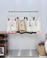 N069-Pijama 40-60kg 2 Dây Chấm Bi Đũi Mây