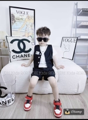 T195-Set 3 món gile đen quần túi hộp