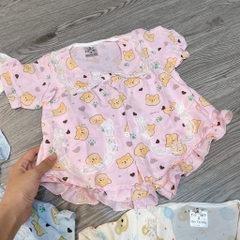 B519-Bộ pijama gấu cổ ren 2 túi (10.18kg)