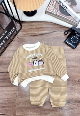T475-Bộ zip dài kẻ cún Puppy (08.16.251)