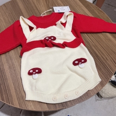 BD158-Set áo đỏ body len đùi Nấm (04.12kg)