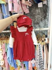 BD034-Body suit set nhung tăm bé gái