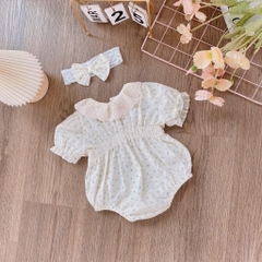 BD089-Body suit linen hoa nhí xanh