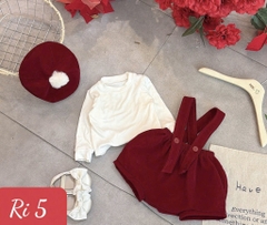 BD141-Set 3 món yếm nhung mũ đỏ (05.12kg)