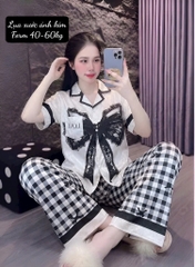 N040-Pijama 40-60kg Cộc Quần Dài Lụa Xước