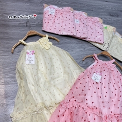 V455-Váy đũi tơ cổ yếm trái tim (15.20kg)