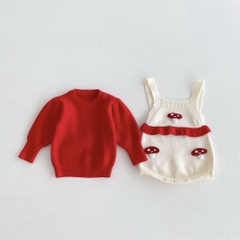 BD158-Set áo đỏ body len đùi Nấm (04.12kg)