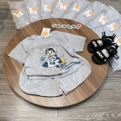 T755-Bộ cộc cotton vũ trụ xám (11.30kg)