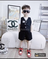 T195-Set 3 món gile đen quần túi hộp