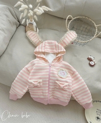 K162-Áo khoác thun Kitty kẻ hồng (08.15kg)