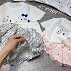 G897-Bộ cộc cotton Kitty quần bí (15.20kg)