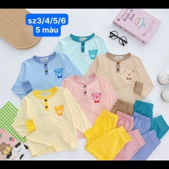 B590-Bộ dài thun lạnh in gấu kẻ trụ (08.15kg)