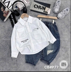 T410-Set sơ mi tay dài quần jean (10.26.120)
