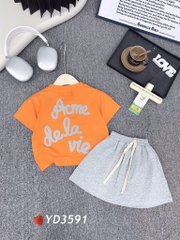 G572-Set áo chữ cam cv xám (09.25.467)