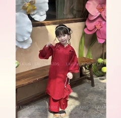 G746-Áo dài gấm 2 nơ kèm túi (10.28kg)