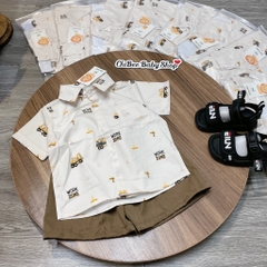 T765-Bộ sơ mi xe múc quần nâu (11.30kg)