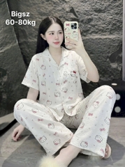 N037-Pijama Bigsize CD Cổ Lá Đũi Mây