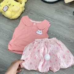 G535-Set áo thỏ hồng quần bí (07.16.756)