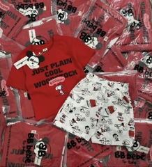 T373-Bộ cotton Snoopy đỏ quần thô (12.20.243)