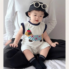 BD073-Body suit đùi chó bông trắng