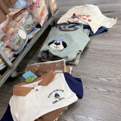 T451-Bộ cotton cổ bẻ thuyền nâu (08.18.249)