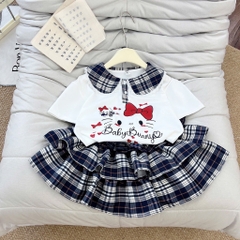 G885-Set cv Kitty nơ đỏ caro xanh (14.23kg)