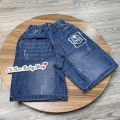 Q321-Quần lửng jean trai logo rách (36.55kg)