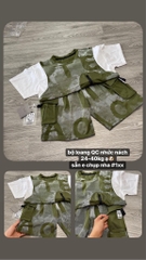 T170-Bộ cotton QC loang xanh rêu