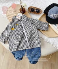 BTN005-Sét sơ mi mặt cười q jean dài (XẢ)