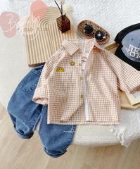 BTN005-Sét sơ mi mặt cười q jean dài (XẢ)