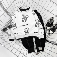 BTN009-Set nỉ da cá gấu đen trắng (XẢ)