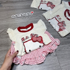 G890-Bộ cotton SN Kitty kem viền đỏ (07.13kg)
