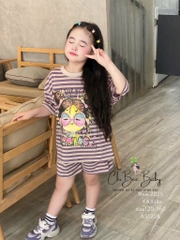 G495-Bộ cotton kẻ bé gái (16.35.5766)