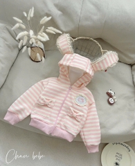 K162-Áo khoác thun Kitty kẻ hồng (08.15kg)