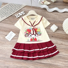 V369-Váy thuỷ thủ bé kem bèo đỏ (22.42kg)